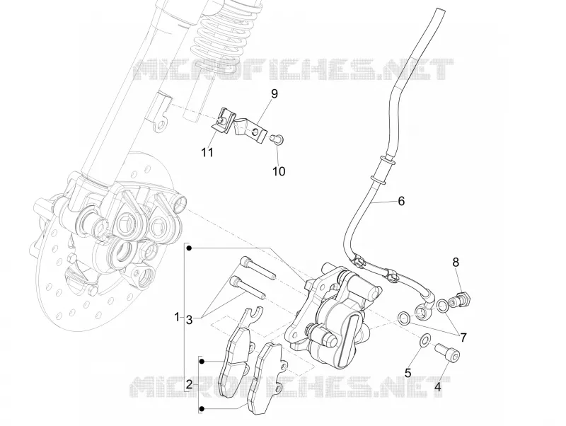Brakes pipes - Calipers VESPA VESPA-SCOOTER 50 PRIMAVERA 2015  Primavera 4T-2V 25 km/h