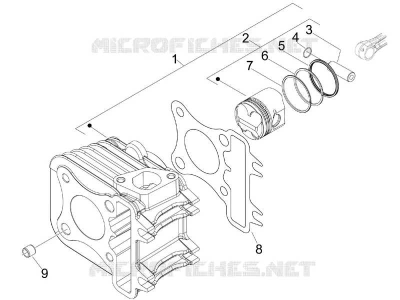 Cylinder-piston-wrist pin unit VESPA VESPA-SCOOTER 50 PRIMAVERA 2017  Primavera 4T-2V 25 km/h