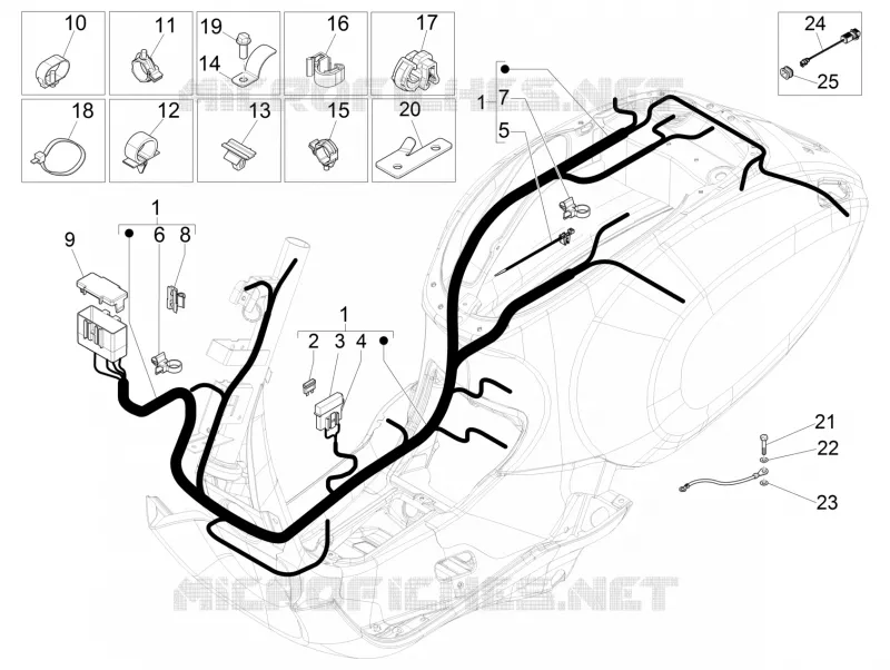 Main cable harness VESPA VESPA-SCOOTER 50 PRIMAVERA 2014  Primavera 4T-2V 25 km/h