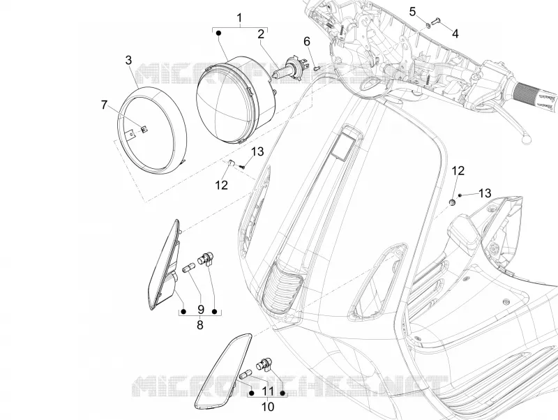 Front headlamps - Turn signal lamps VESPA VESPA-SCOOTER 50 PRIMAVERA 2016  Primavera 4T-4V