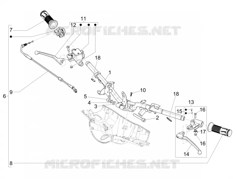Handlebars - Master cil. VESPA VESPA-SCOOTER 50 PRIMAVERA 2016  Primavera 4T-4V