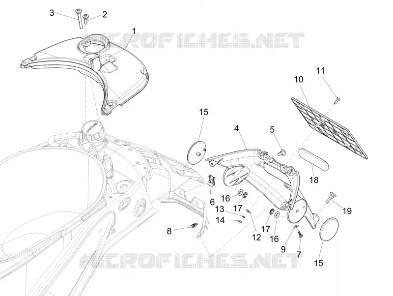 Rear cover - Splash guard VESPA VESPA-SCOOTER 50 PRIMAVERA 2014  Primavera 4T-4V