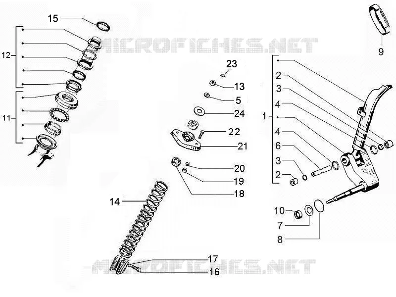 Fork's components (Mingxing) VESPA VESPA-SCOOTER 150 PX 2014  PX