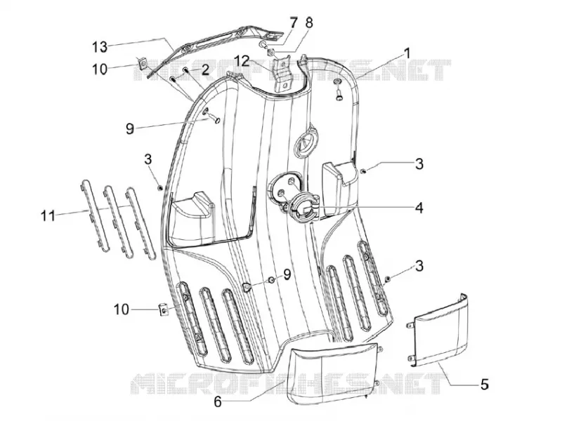 Front glove-box - Knee-guard panel VESPA VESPA-SCOOTER 125 S 2009  S 4T