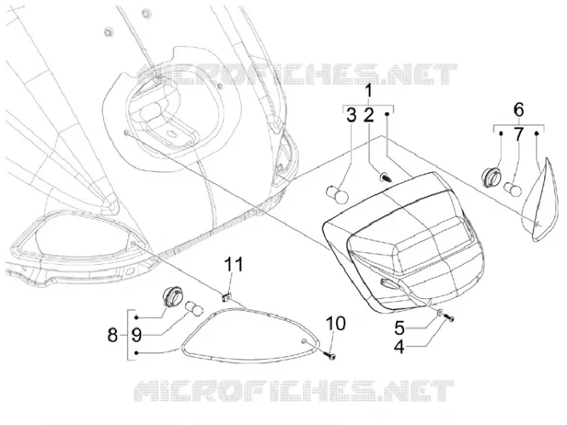 Rear headlamps - Turn signal lamps VESPA VESPA-SCOOTER 125 S 2010  S 4T