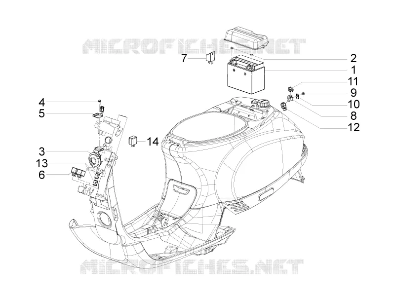 Remote control switches - Battery - Horn VESPA VESPA-SCOOTER 125 S 2011  S 4T 2V E3