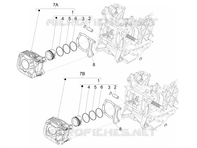 Cylinder-piston-wrist pin unit VESPA VESPA-SCOOTER 125 S 2017  S 4T 3V E3 ie