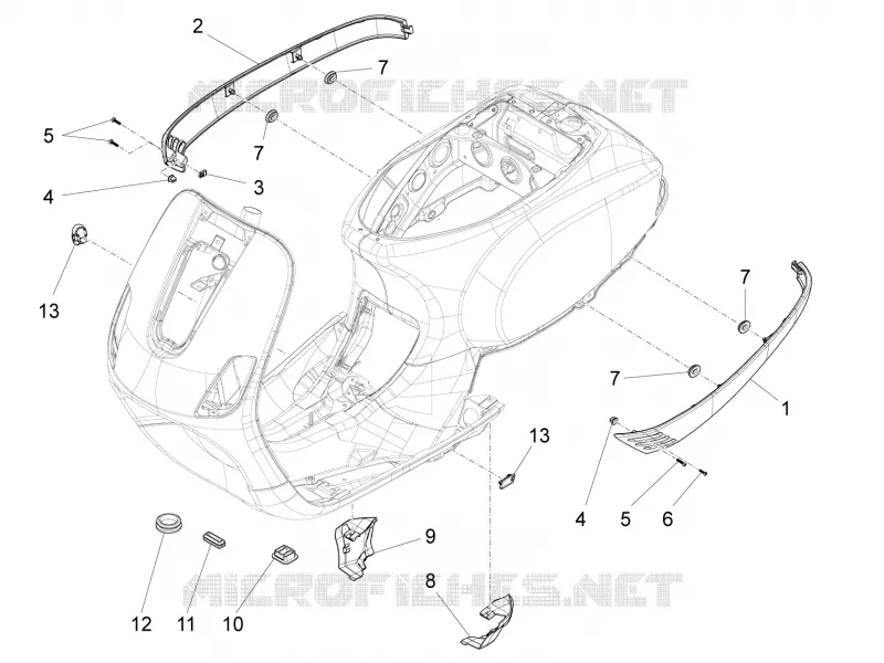 Side cover - Spoiler VESPA VESPA-SCOOTER 125 S 2014  S 4T 3V E3 ie