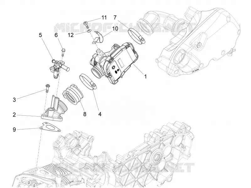 Throttle body - Injector - Union pipe VESPA VESPA-SCOOTER 125 S 2014  S 4T 3V E3 ie
