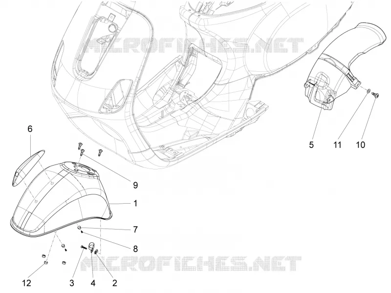 Wheel huosing - Mudguard VESPA VESPA-SCOOTER 125 S 2016  S 4T 3V E3 ie