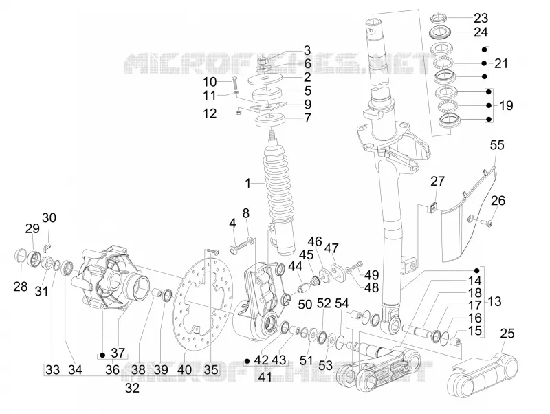 Fork/steering tube - Steering bearing unit VESPA VESPA-SCOOTER 125 S 2007  S 4T E3