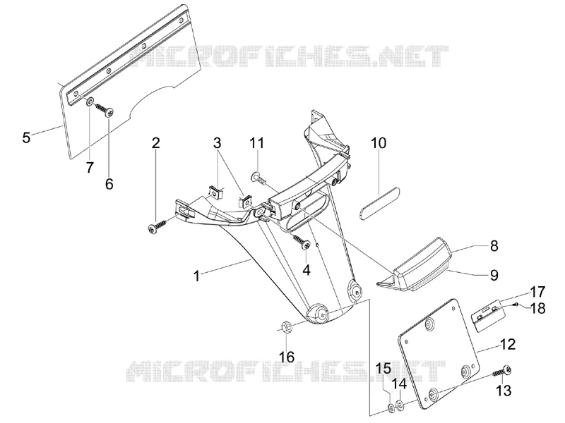 Rear cover - Splash guard VESPA VESPA-SCOOTER 125 S 2007  S 4T E3