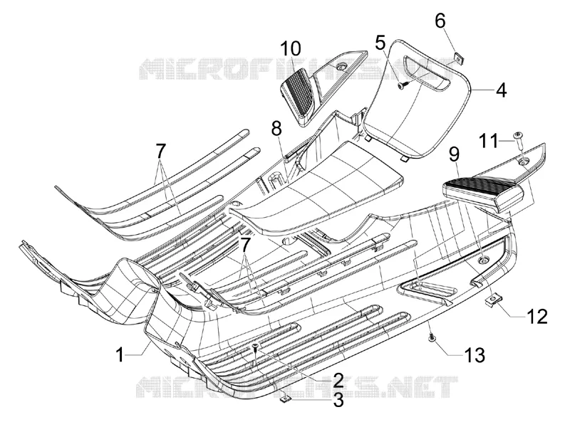 Central cover - Footrests VESPA VESPA-SCOOTER 125 S 2010  S 4T ie E3 College