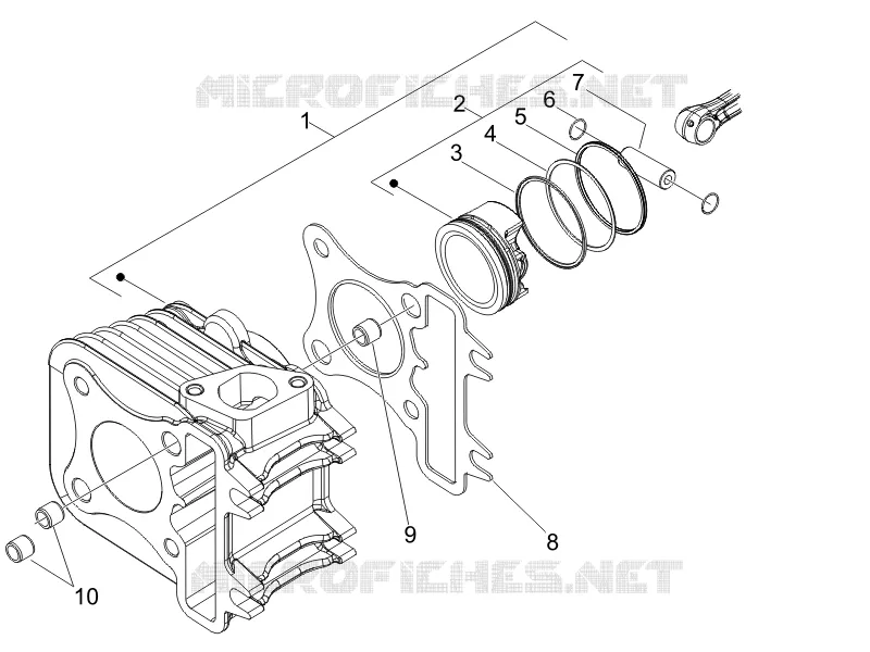 Cylinder-piston-wrist pin unit VESPA VESPA-SCOOTER 125 S 2009  S 4T ie E3 College