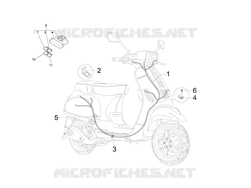 Main cable harness VESPA VESPA-SCOOTER 125 S 2009  S 4T ie E3 College