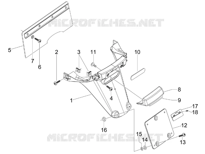 Rear cover - Splash guard VESPA VESPA-SCOOTER 125 S 2010  S 4T ie E3 College