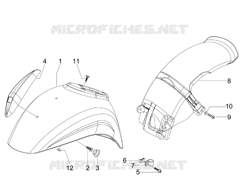 Wheel huosing - Mudguard VESPA VESPA-SCOOTER 125 S 2009  S 4T ie E3 College