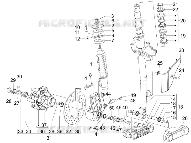 Fork/steering tube - Steering bearing unit VESPA VESPA-SCOOTER 150 S 2008  S 4T