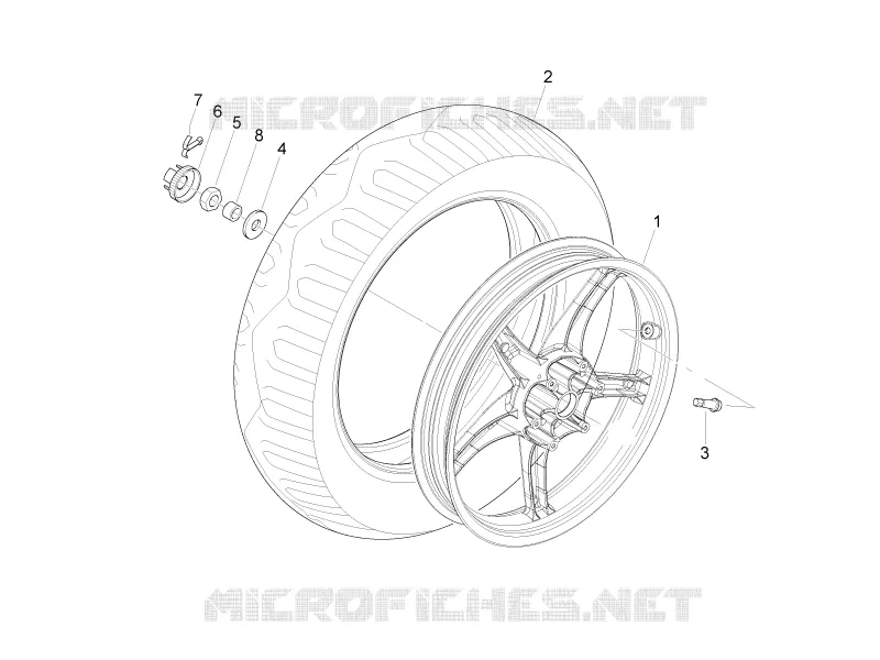 Rear wheel VESPA VESPA-SCOOTER 150 S 2011  S 4T 2V E3