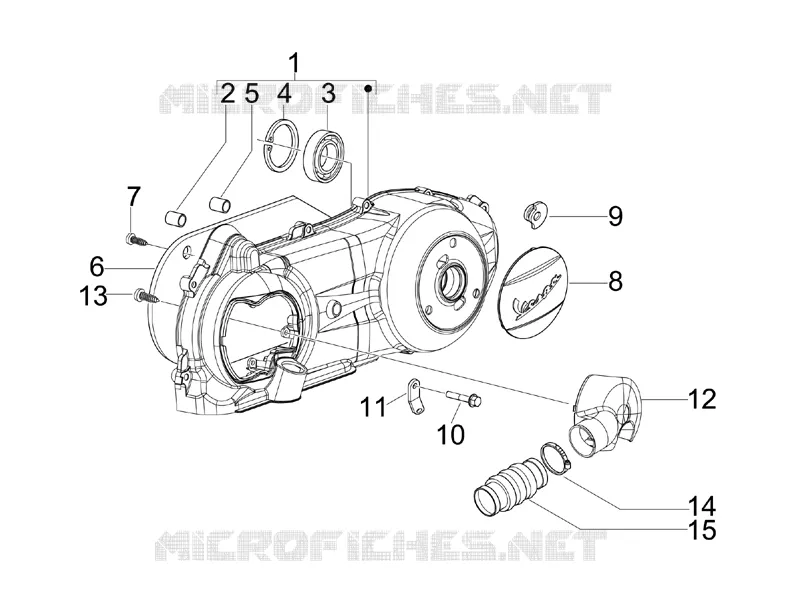 Crankcase cover - Crankcase cooling VESPA VESPA-SCOOTER 150 S 2009  S 4T 2V ie E3 College