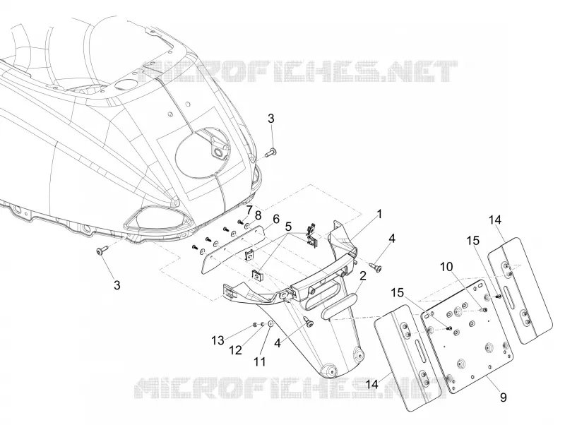 Rear cover - Splash guard VESPA VESPA-SCOOTER 150 S 2009  S 4T 2V ie E3 College