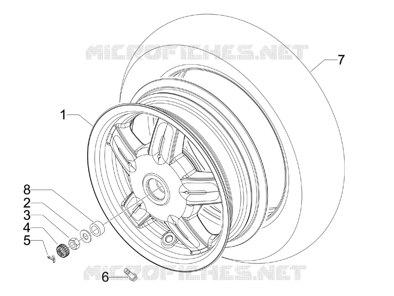 Rear wheel VESPA VESPA-SCOOTER 150 S 2010  S 4T 2V ie E3 College