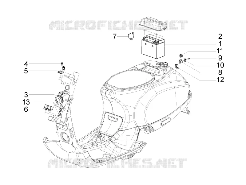 Remote control switches - Battery - Horn VESPA VESPA-SCOOTER 150 S 2010  S 4T 2V ie E3 College