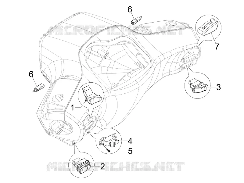 Selectors - Switches - Buttons VESPA VESPA-SCOOTER 150 S 2010  S 4T 2V ie E3 College