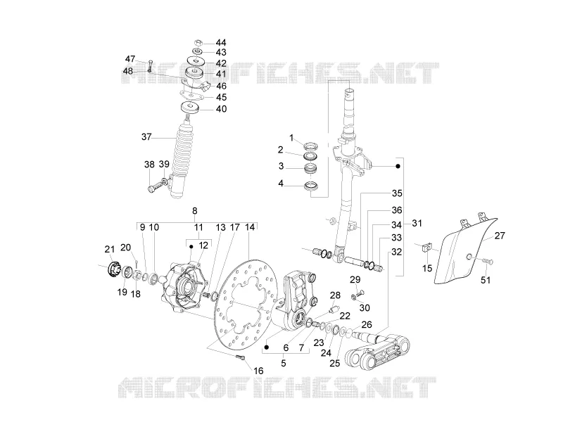 Fork/steering tube - Steering bearing unit VESPA VESPA-SCOOTER 150 S 2012  S 4T ie E3