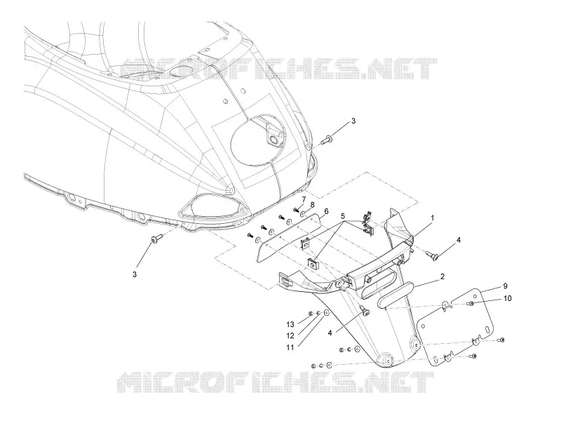 Rear cover - Splash guard VESPA VESPA-SCOOTER 150 S 2012  S 4T ie E3