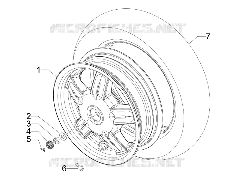 Rear wheel VESPA VESPA-SCOOTER 50 S 2010  S 2T College