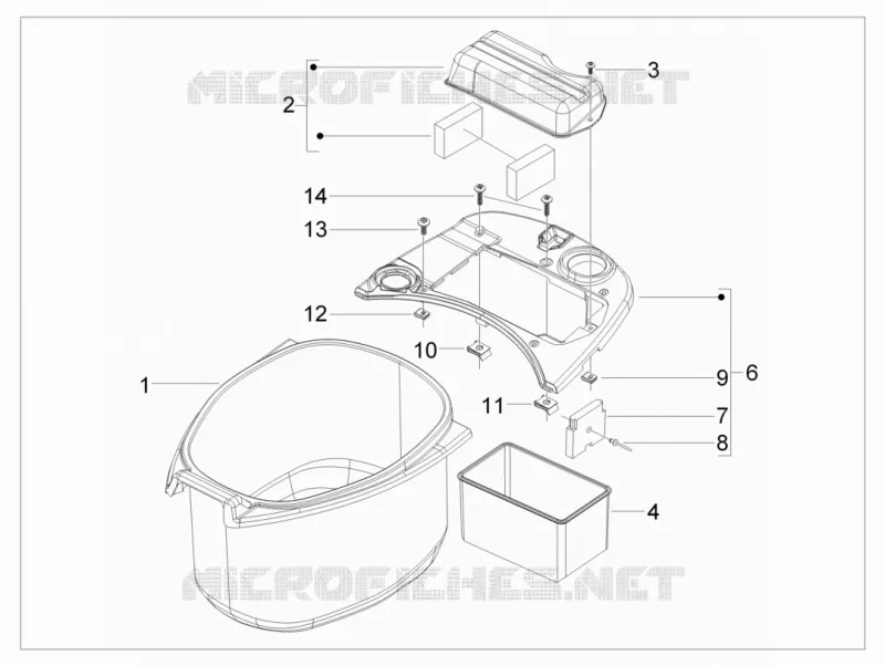 Helmet huosing - Undersaddle VESPA VESPA-SCOOTER 50 S 2012  S 4T 2V 25 Km/h