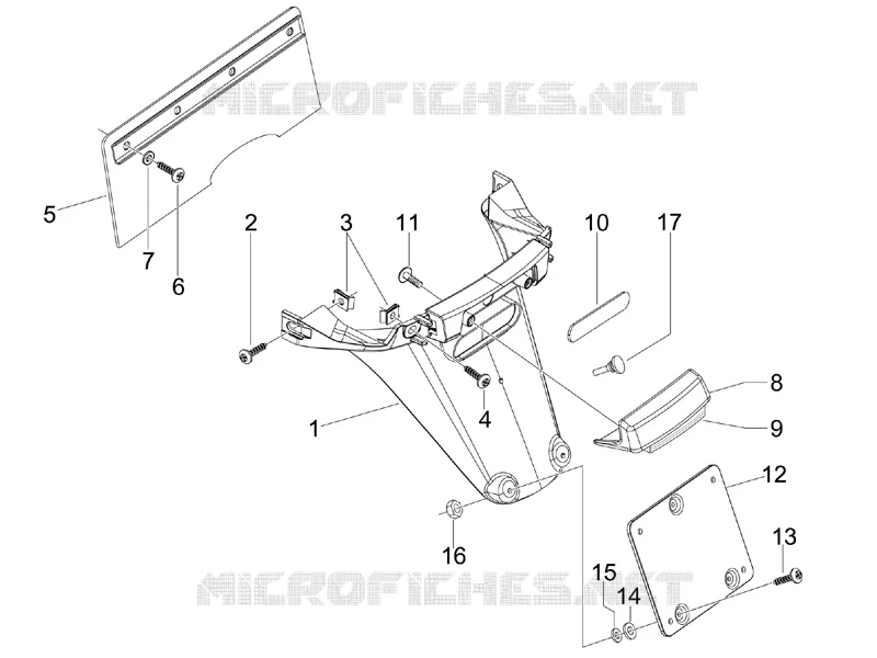 Rear cover - Splash guard VESPA VESPA-SCOOTER 50 S 2012  S 4T 2V 25 Km/h