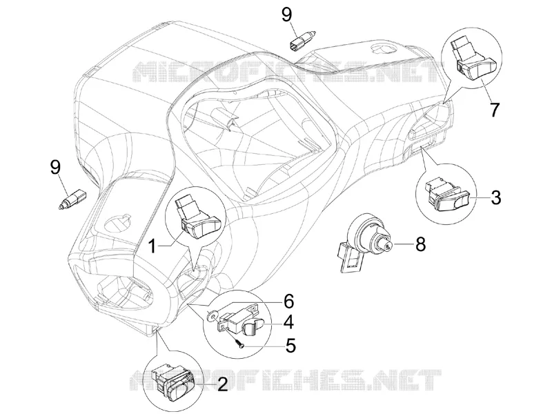 Selectors - Switches - Buttons VESPA VESPA-SCOOTER 50 S 2010  S 4T 2V 25 Km/h