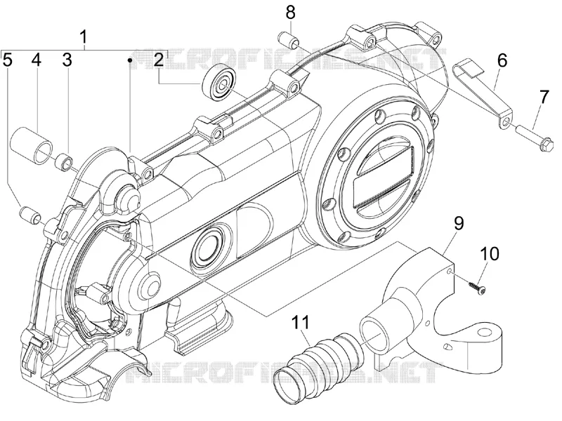 Crankcase cover - Crankcase cooling VESPA VESPA-SCOOTER 50 S 2009  S 4T 4V College