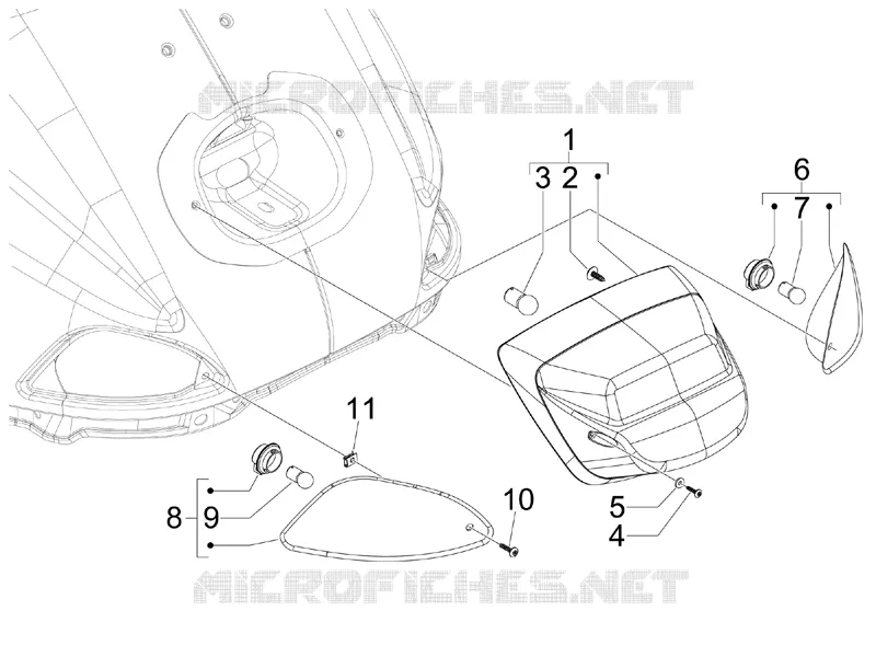 Rear headlamps - Turn signal lamps VESPA VESPA-SCOOTER 50 S 2014  S 4T 4V College