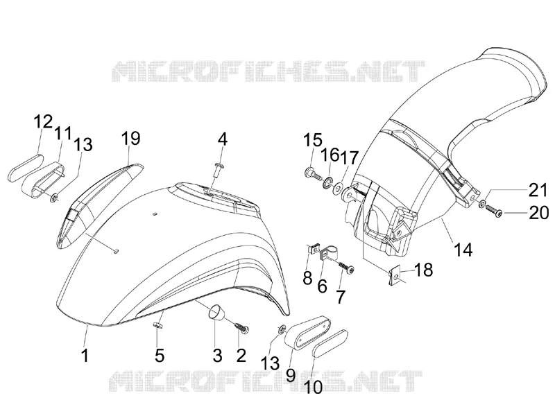 Wheel huosing - Mudguard VESPA VESPA-SCOOTER 50 S 2008  S 4T 4V College