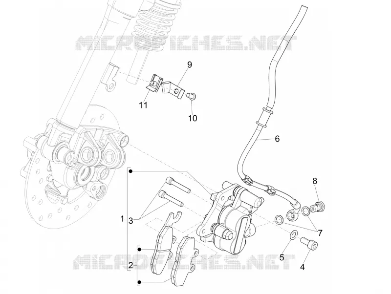 Brakes pipes - Calipers VESPA VESPA-SCOOTER 125 SPRINT 2016  Sprint 4T 3V ie