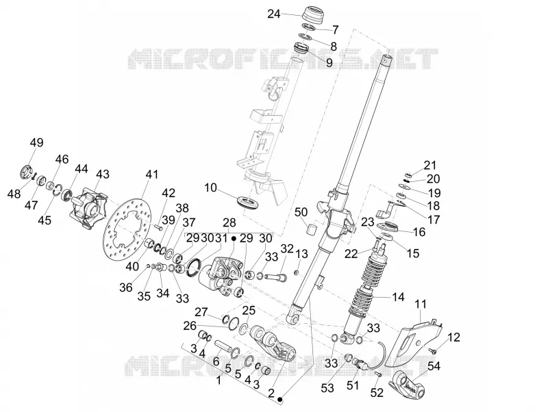 Fork/steering tube - Steering bearing unit VESPA VESPA-SCOOTER 125 SPRINT 2015  Sprint 4T 3V ie