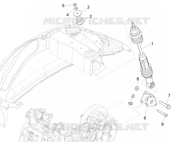 Rear suspension - Shock absorber/s VESPA VESPA-SCOOTER 125 SPRINT 2014  Sprint 4T 3V ie
