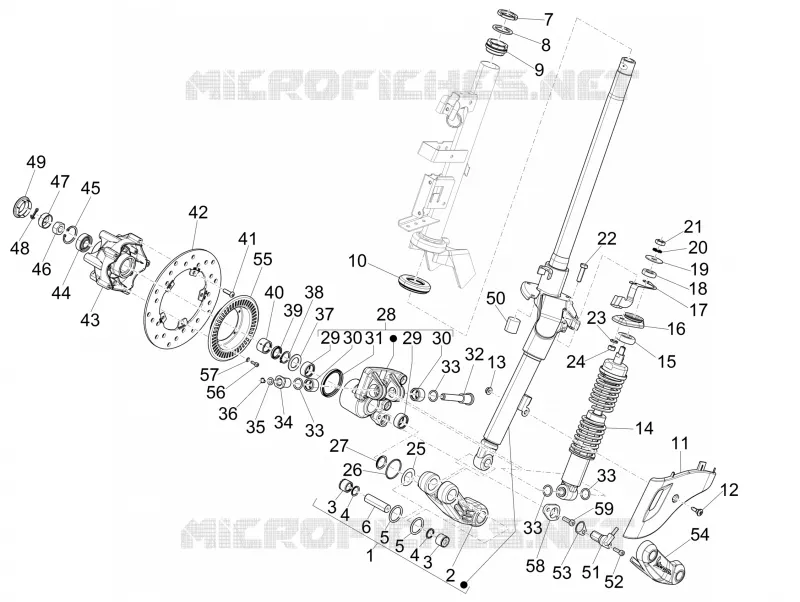Fork/steering tube - Steering bearing unit VESPA VESPA-SCOOTER 150 SPRINT 2014  Sprint 4T 3V ie