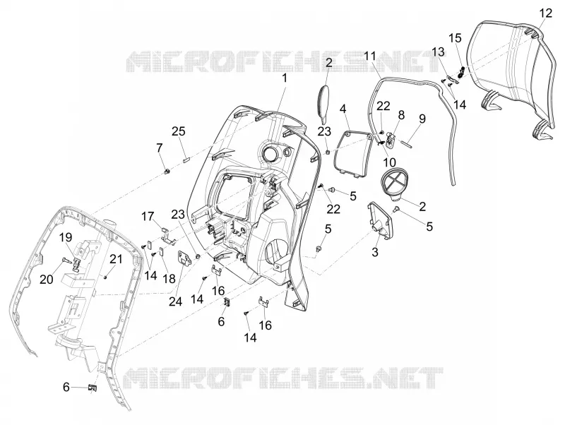 Front glove-box - Knee-guard panel VESPA VESPA-SCOOTER 150 SPRINT 2014  Sprint 4T 3V ie