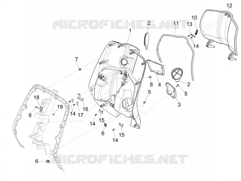 Front glove-box - Knee-guard panel VESPA VESPA-SCOOTER 150 SPRINT 2015  Sprint 4T 3V ie