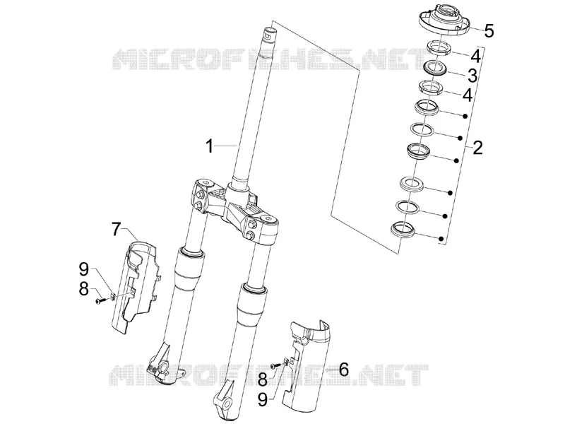 Fork/steering tube - Steering bearing unit PIAGGIO PIAGGIO-SCOOTER 125 BEVERLY 2005  Beverly