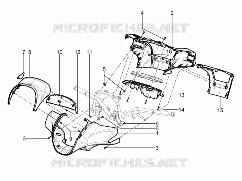 Handlebars coverages PIAGGIO PIAGGIO-SCOOTER 125 BEVERLY 2012  Beverly RST 4T 4V ie E3