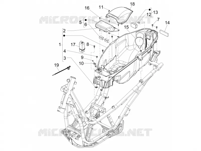 Helmet huosing - Undersaddle PIAGGIO PIAGGIO-SCOOTER 125 BEVERLY 2015  Beverly RST 4T 4V ie E3