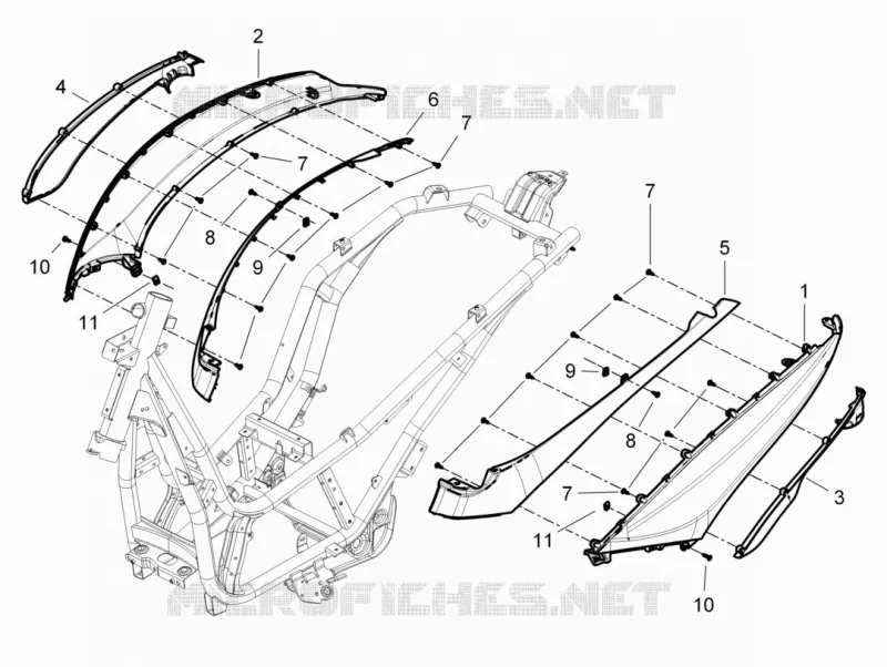 Side cover - Spoiler PIAGGIO PIAGGIO-SCOOTER 125 BEVERLY 2013  Beverly RST 4T 4V ie E3