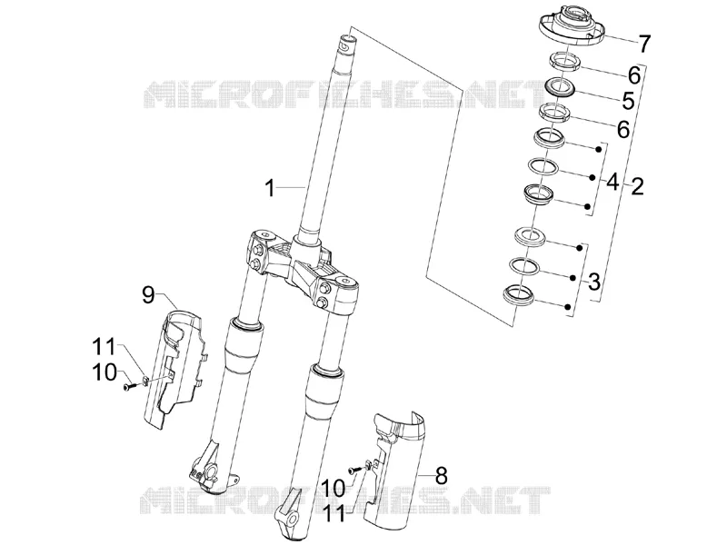Fork/steering tube - Steering bearing unit PIAGGIO PIAGGIO-SCOOTER 125 BEVERLY 2008  Beverly Sport E3
