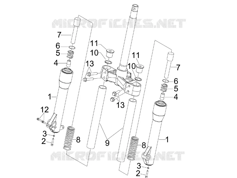 Fork's components (MVP) PIAGGIO PIAGGIO-SCOOTER 125 BEVERLY 2010  Beverly Tourer E3