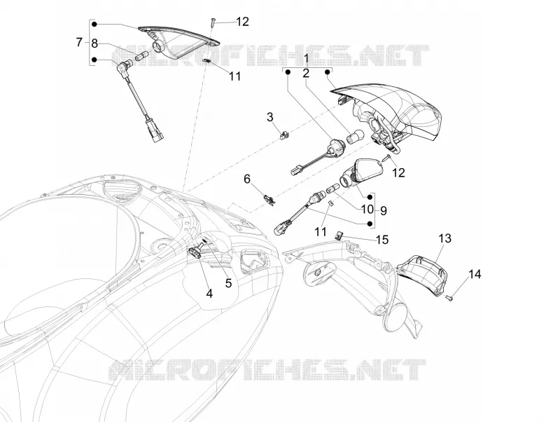 Rear headlamps - Turn signal lamps VESPA VESPA-SCOOTER 50 SPRINT 2017  Sprint 2T